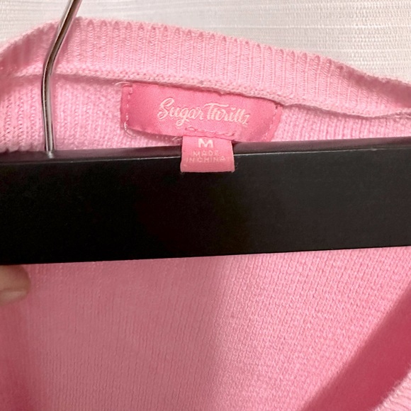 Dolls Kill Pink Cropped Cardigan - Picture 3 of 3